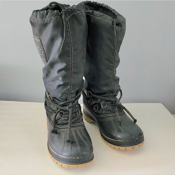 Sorel Kaufman Snowbear Black Nylon Felt Lined Steel Shank Men's 10 USA Made - Picture 1 of 5
